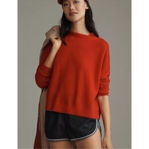 Anthropologie Alani Cashmere Mock-Neck Rollneck Sweater Red Medium